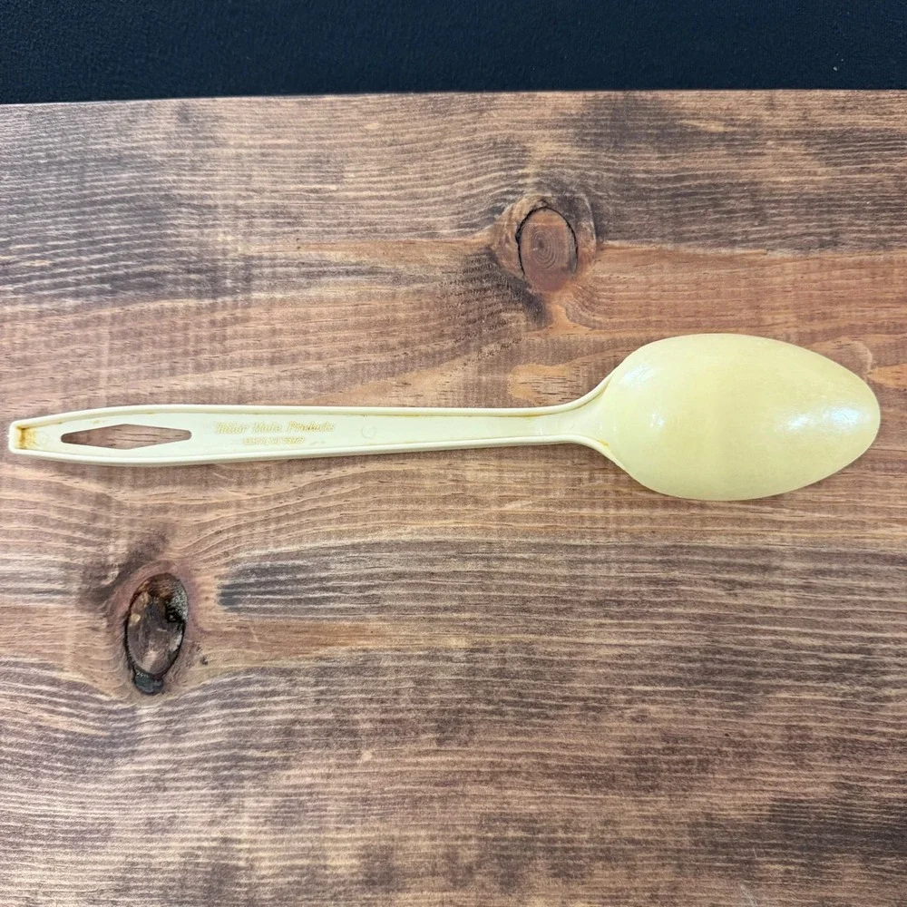 Tailor Made Products Cream Yellow Serving Spoon Set Solid and Slotted USA Made‎